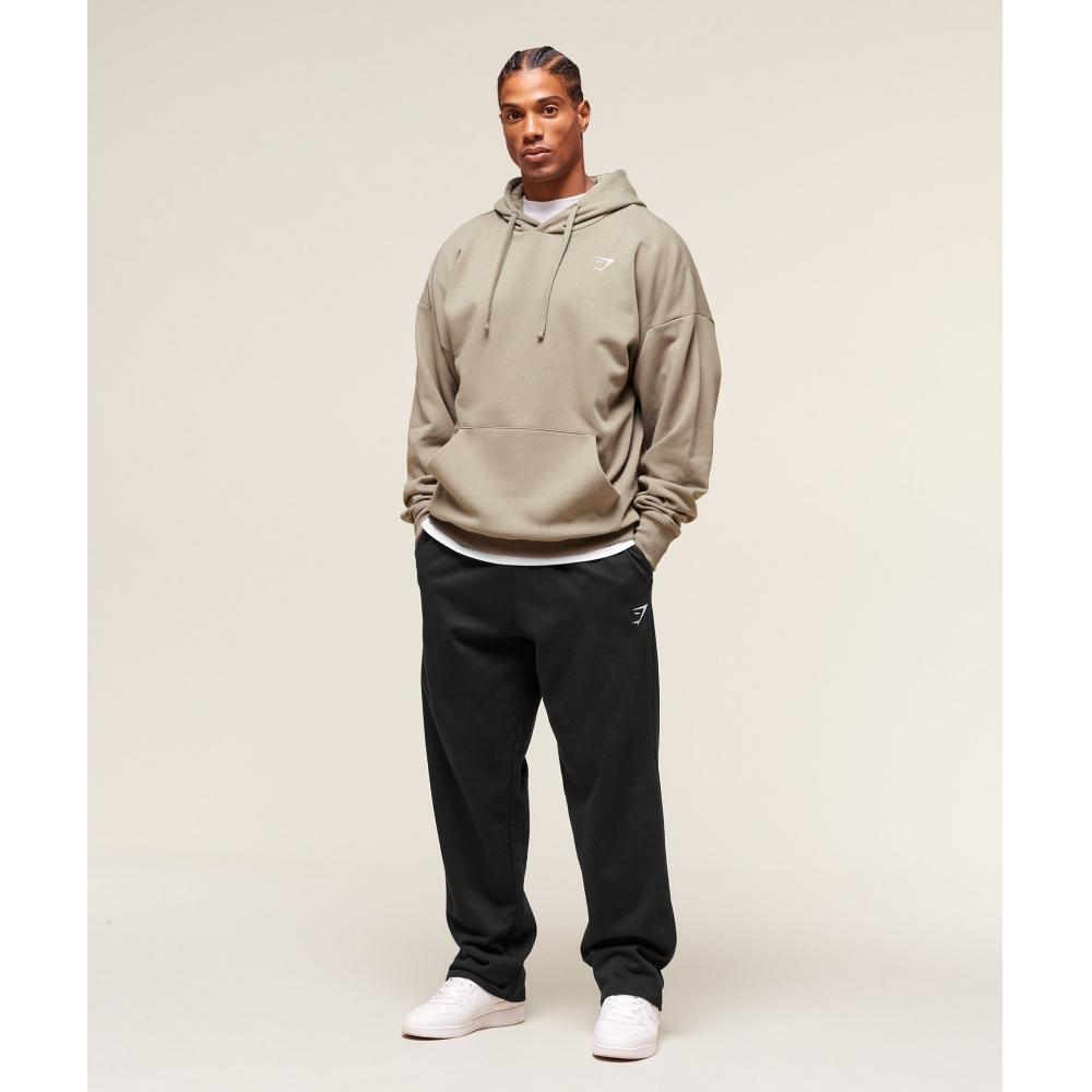 Gymshark Crest Oversized Hoodie Linen Brown A5a8o Nbzl