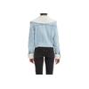 Levis Frayed Collar Oversized Pocket Solid Denim Jacket Women Jackets Sky-Blue A3487-0002