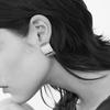 European and American return-shaped rectangular mirror polished stud earrings simple and versatile gold silver commuter earrings