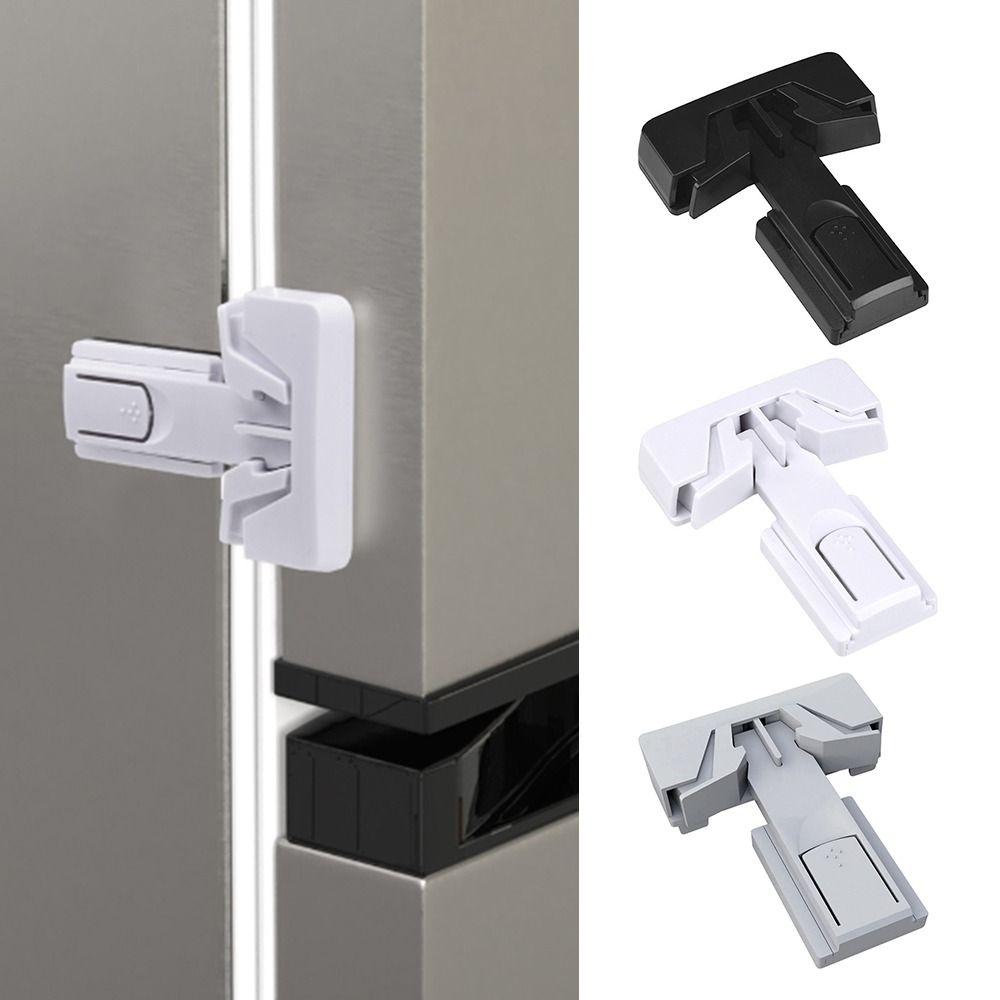 Trava de Segurança Anti-beliscão para Geladeira Autoadesiva em Ângulo Reto Fixação Forte Trava para Porta de Armário