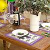 4PCMardi Gras Carnival Placemats Fleur De Lis Purple Seasonal Farmhouse Burlap Indoor Kitchen Dining Table Decor