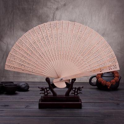 Chinesischer japanischer Faltfächer Original Holz Handblume Bambus Taschenfächer Geschenk