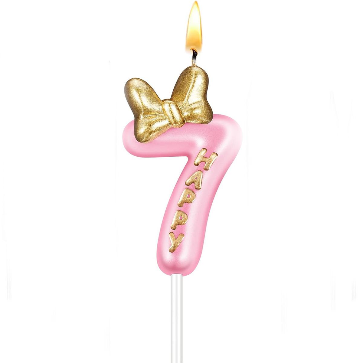 

Pink Birthday Candle Girl Number Birthday Cake Topper Cupcake Candles for Cake Topper Birthday Baking Decor Supplies (Number 5 )