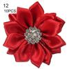 10 stk 4 cm satengbånd blomster skinnende rhinestone applikasjoner DIY bryllupshåndverk