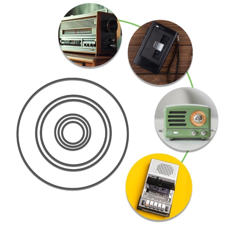Square Rubber Drive Belts 1.2mm Tape Machine Belt 19mm-100mm Folded Size Optional Size for Recorders