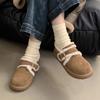 Flats Women Fluffy Short Boots Suede Fashion Buckle Loafers Shoes 2025 Winter New Casual Sneakers Designer Elegant Ankle Knee