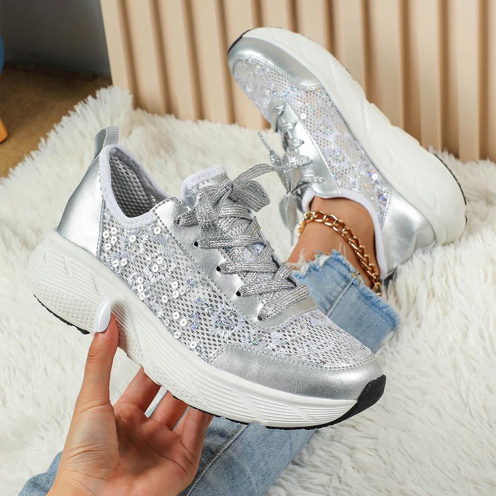 Women Plus Size 38-45 Chunky Sneakers Breathable Comfortable Elevator Designer Solid Color Trainers Walking Running Tennis Shoe