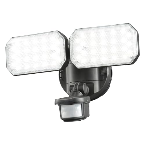 Ohm Electric Monban Security Sensor Light, 2 Lights, Lithium Rechargeable Battery, 2000 Lumens, Motion Sensor, LS-B312, 07-8802, OHM