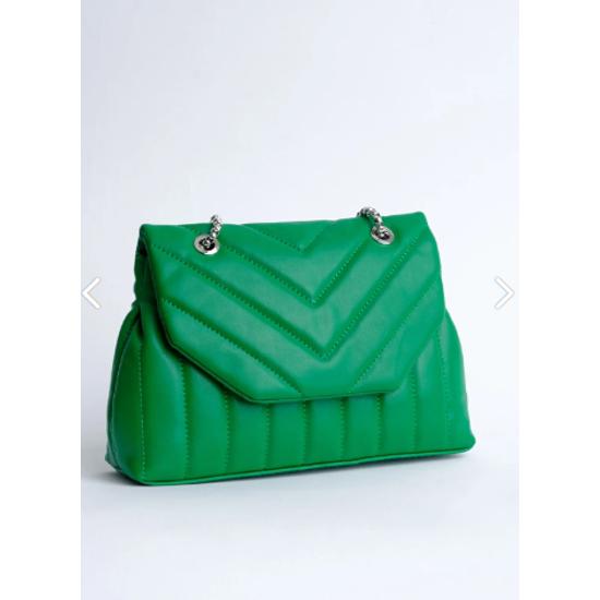 

Женская зеленая стеганая сумка через плечо с вышивкой