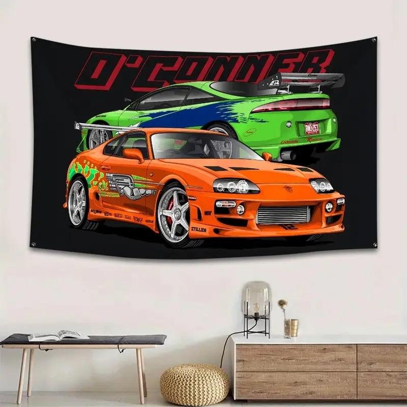 Sports Car Tapestry Background Fabric Garage Car Enthusiast Atmosphere Decoration Room Decoration