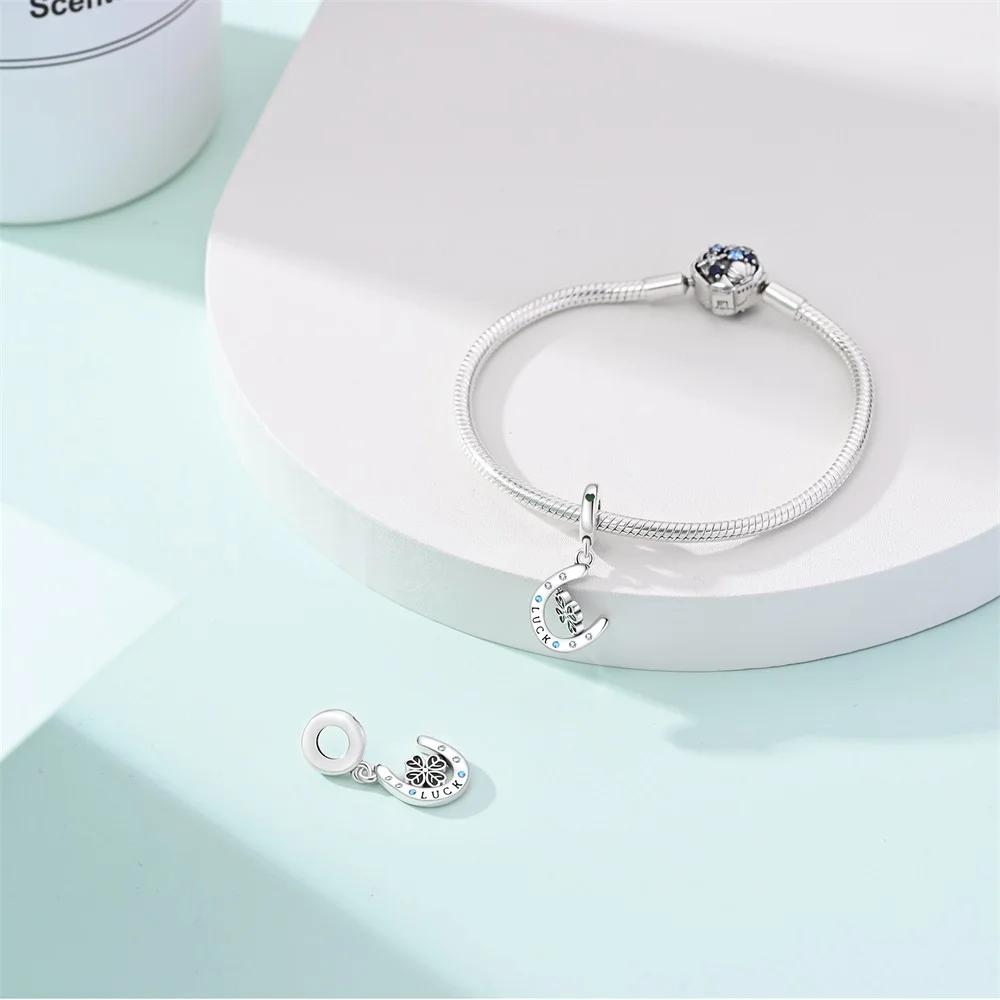 Decorative Charms Authentic Copper Plated Green Horseshoe Pendant Beads Fit Bracelet DIY Craft Gift Women Delicate Fashion Jewelry Accessory