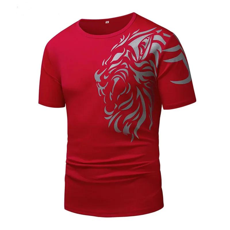 Men's T-Shirts 3d Fashion Tiger Print Short Sleeves Round Neck Casual Comforts Outdoor Basketball Jogging Sportswear Tops