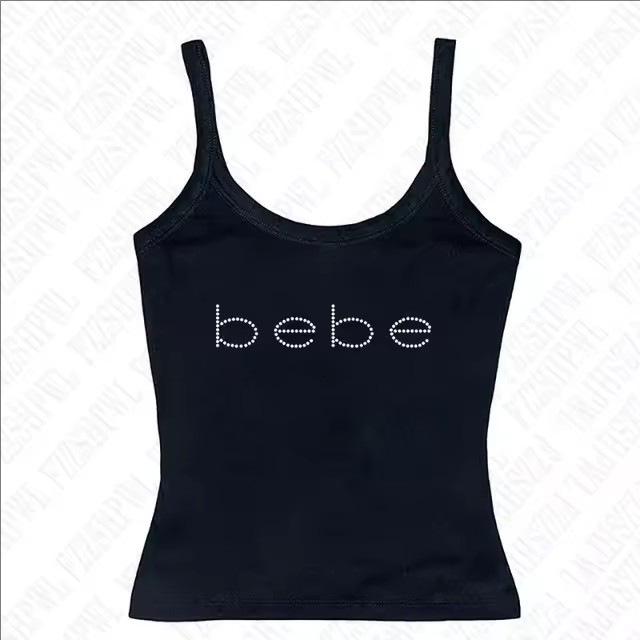 

Y2K Harajuku American Style Lettered Slim Fit Women s T-shirt with Hot Drilling Details M