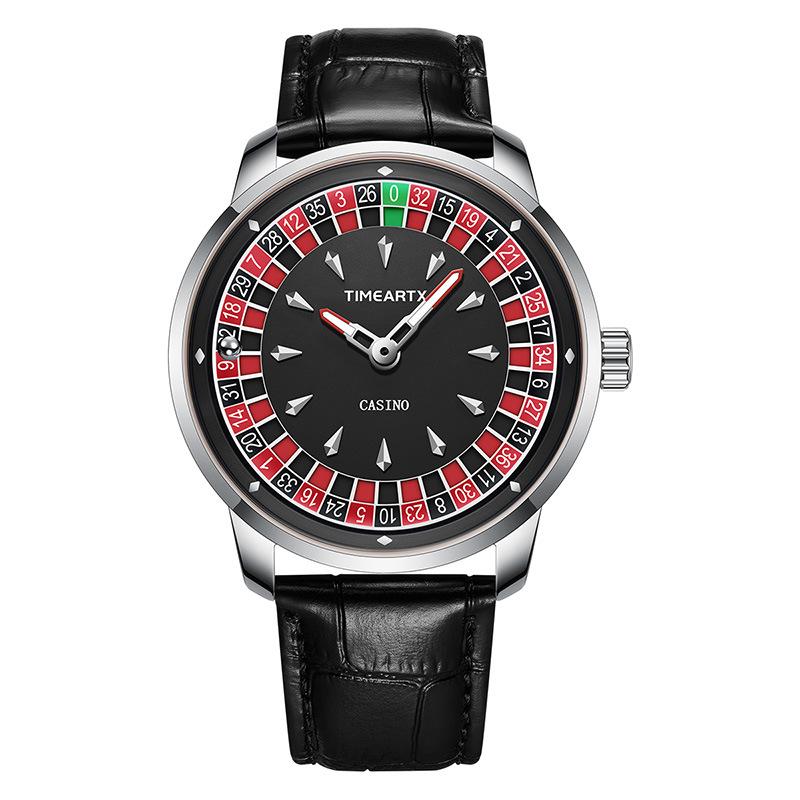 TIMEARTX Herren Armbanduhr mit leuchtendem Quarzwerk und Lederarmband - Wasserdicht & Trendig