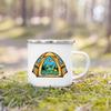 And So The Adventure Begind Printed Mug Campfire Party Beer Coffee Mugs Camping Enamel Cup Mountain Handle Cups Gifts for Camper