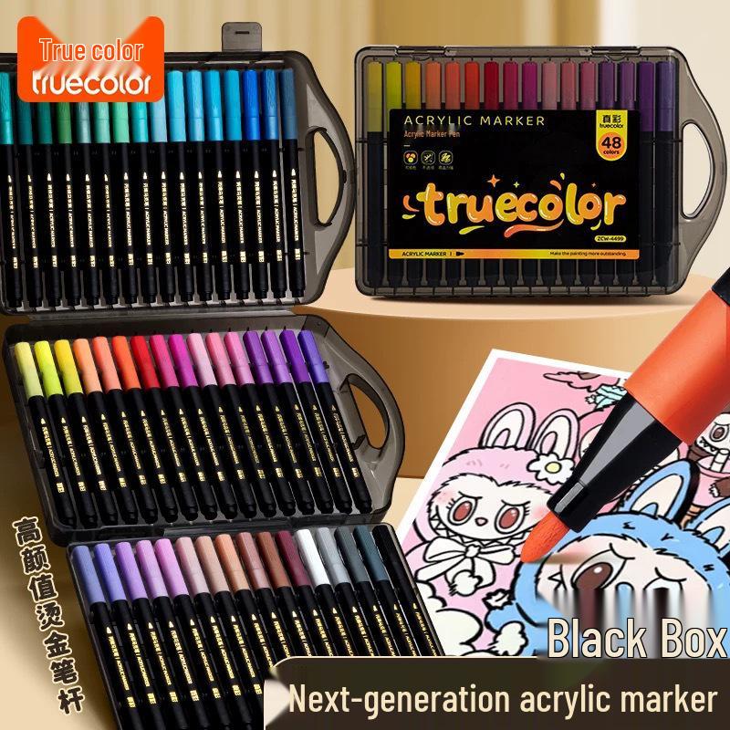 True Color Washable Acrylic Markers - Layerable, Non-Bleeding for Kindergarten Art & Primary School Students