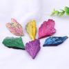 1 pcs Electroplated black tourmaline, peacock blue feathers, crystal clusters, mineral specimens, Taijing karst caves, modern decoration