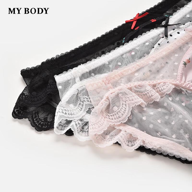 Mybody Women's Lace Low-Rise Breathable Briefs