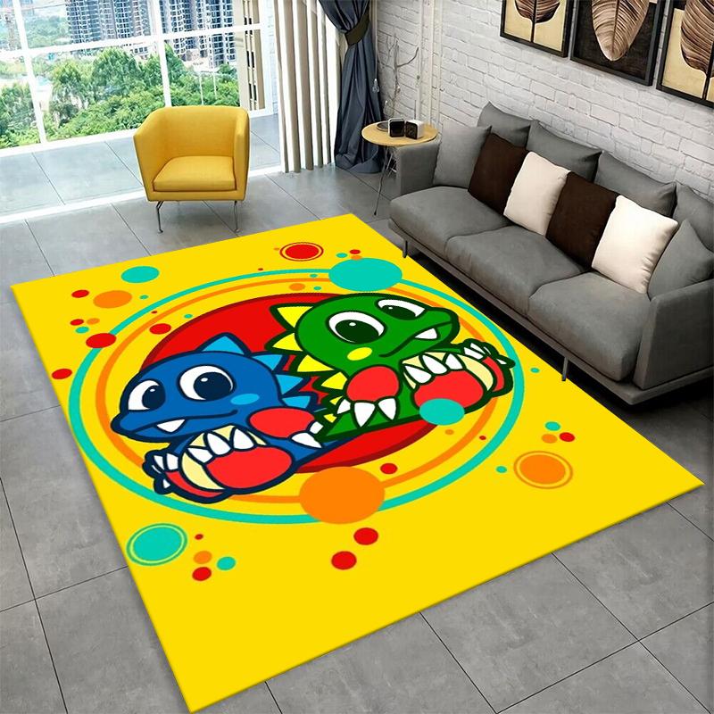Retro Bubble Bobble Cartoon Game Carpet Rug for Bedroom Living Room Sofa Playroom Doormat Home Decor,Kid Area Rug Non-slip