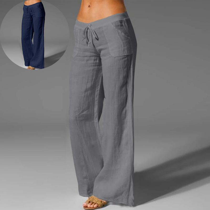 

Эластичная талия Офисные хлопковые кюлоты широкие брюки больших размеров