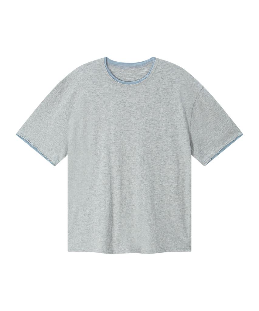 Dibsenseu Vintage Washed Crop Short Sleeve T-Shirt - Gray