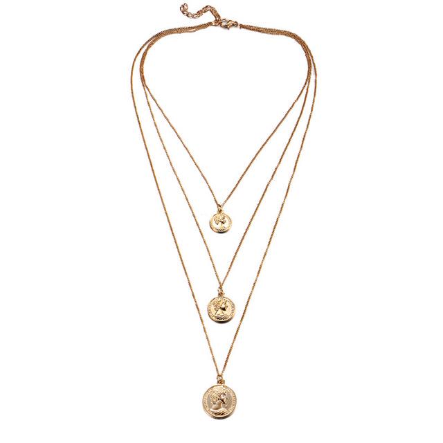Multilayer Coin Necklaces for Women Bohemian Choker Fashion Jewelry