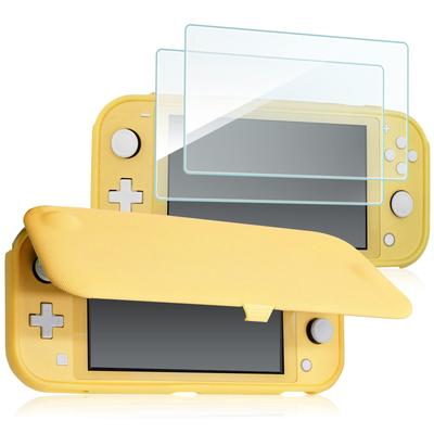 ProCase Switch Lite Flip Case 2 Glass Slim Clear Soft TPU Cover Shockproof Protective Cover Compatible with Switch Lite 2019 Yellow [with Panels] –