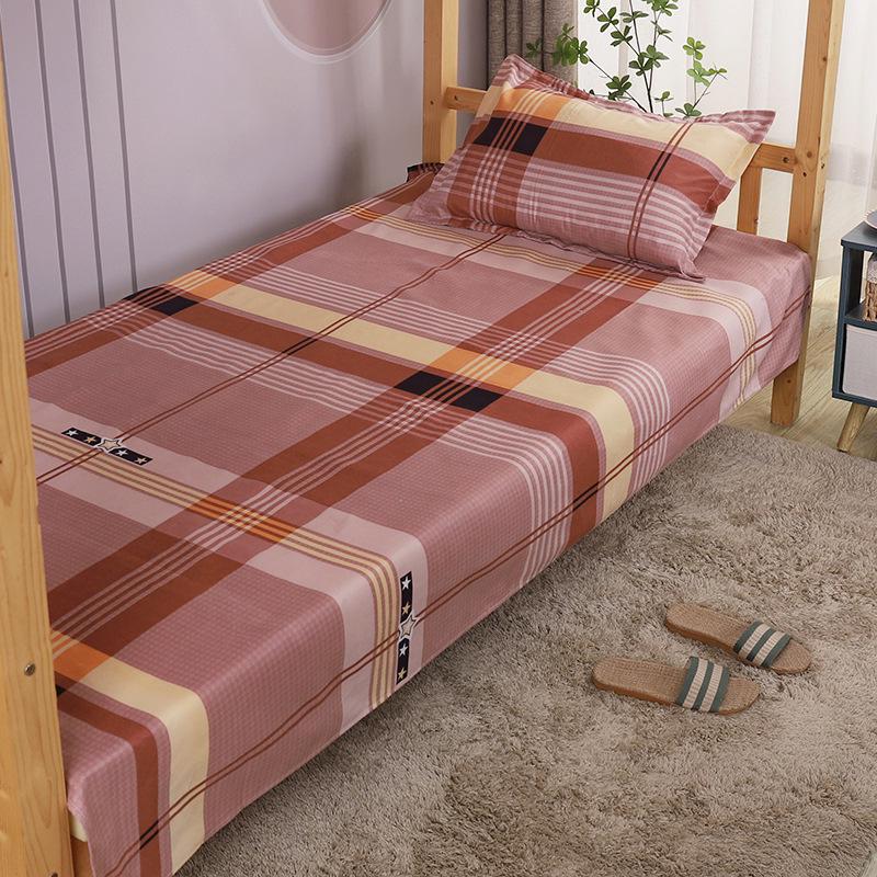 Velvet Single Bed Sheet & Double Quilt Cover for Dormitories in Simple Style