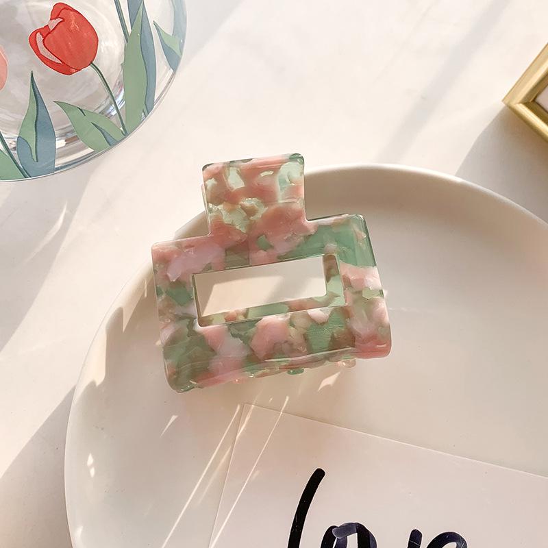 

Корейская цветочная ацетатная заколка-краб среднего размера - Универсальный аксессуар для волос