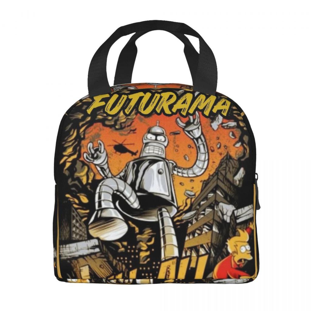 Futuramas Cartoon Comic Product Insulated Lunch Bag For School Food Storage Bag Leakproof Cooler Thermal Lunch Boxes