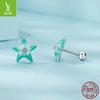 Yin Ziyun Blue-Green Starfish S925 Sterling Silver Summer Earrings