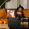 Halloween Embroidered Cushion Cover Soft Ghost Pillow Cover Embroidered Decorative Pillow Cover for Home Decor
