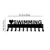 Love Swimming Medal Hanger Rack - 14.5 inches with 10 Hooks Metal Wall Art Display Organizer Wall-mounted Decor for Medals