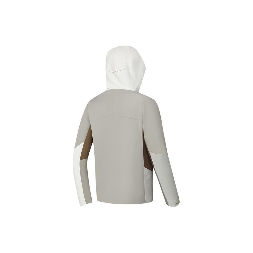 Fila Mountain Peak Color Block Hooded Outdoor Woven Sports Jacket Men Jacket Cloud-White A11M417701F-WT