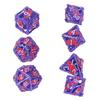 7pcs Rolling Dice Kit Metal Polyhedron Role Playing Colorful Dice Set Toy for Tabletop Teaching