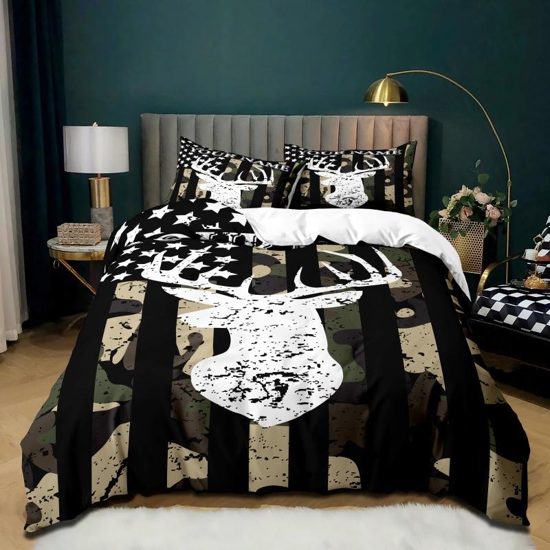 3D Digital Printing Kit Home Textile Quilt Cover Bed Sheet Bedding Three-Piece Set