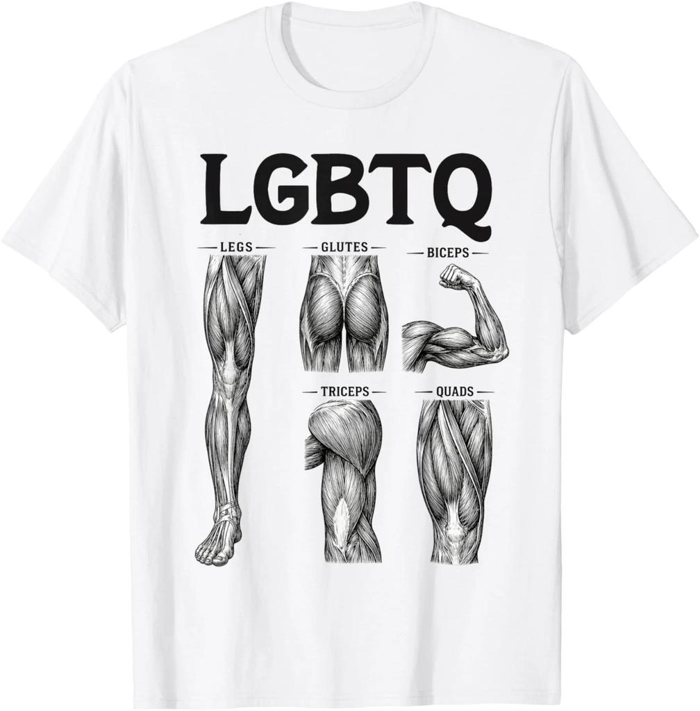 T-Shirt Palestra LGBTQ Gambe Glutei Bicipiti Tricipiti Quadricipiti Workout