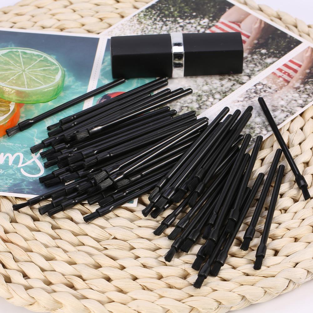 50Pcs/Set Disposable Lip Brush Lipstick Gloss Wands Applicator Makeup Cosmetic Tool Black