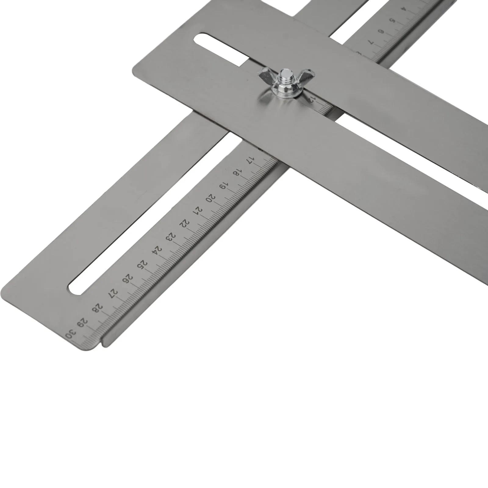 Декорированная работа Многофункциональная линейка Эффективная линейка-локатор отверстий для керамической плитки из нержавеющей стали для точного сверления China Mainland