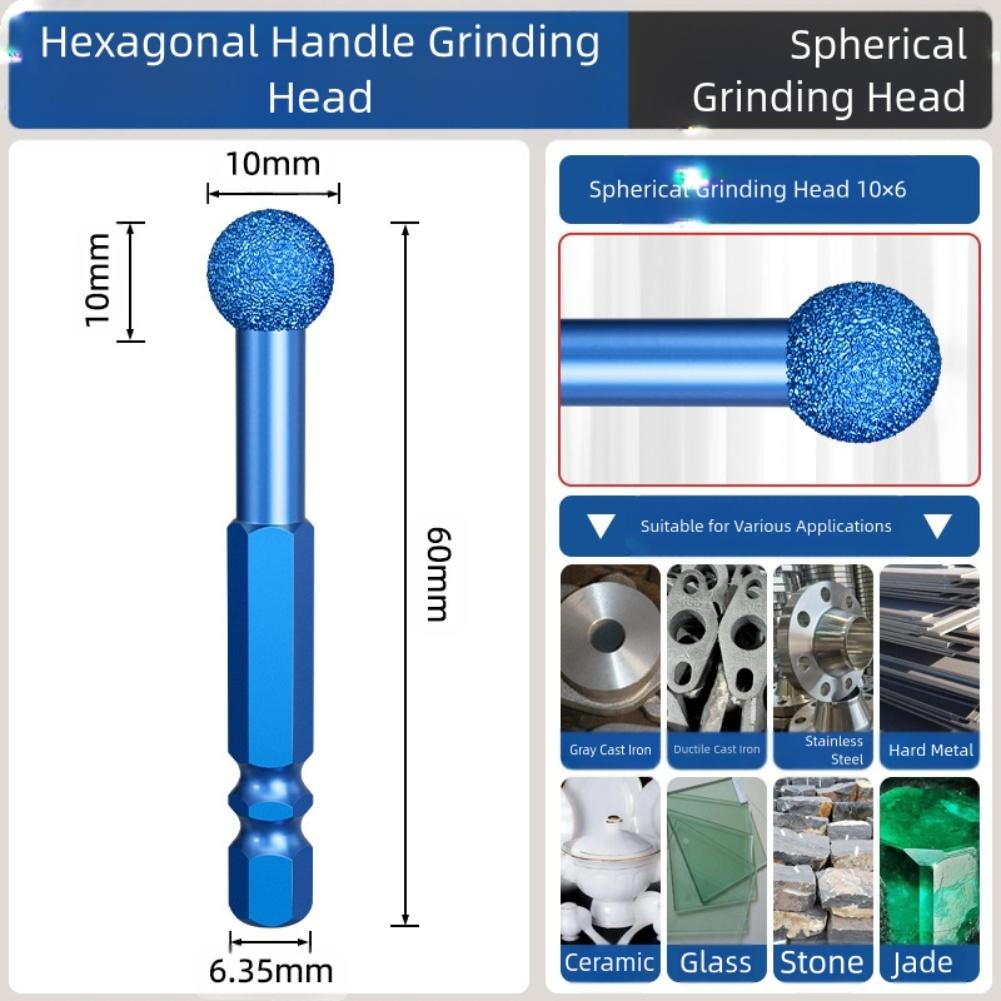 Grinding Head Hex Shank Rotary File For Polishing Stone Glass Carving Abrasive Tools Steel Alloy Milling Cutter
