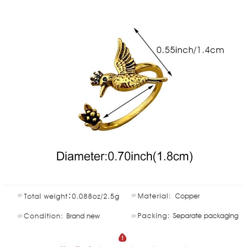 New Arrival Silver Gold Tree Branch Golden Birds Open Rings For Women Female Ring