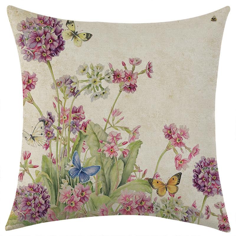 Butterfly Flower Series Throw Pillow Covers With Digital Printing Of Short Plush Fabric Car-Shaped Sofa Cushion Home Decor