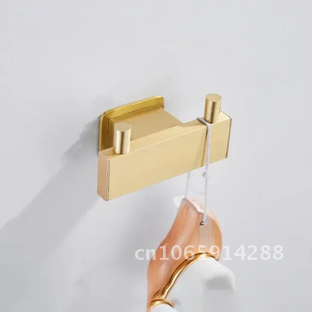 Space Gold Brushed Aluminum Towel Rack Bathroom Wall Bathroom Hardware Rack Towel Storage Holder Mounted Towel Pendant