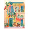 Vibrant Mexican Building Poster Colorful Floral Botanical Landscape Canvas Prints Painting Wall Art for Home Room Decor