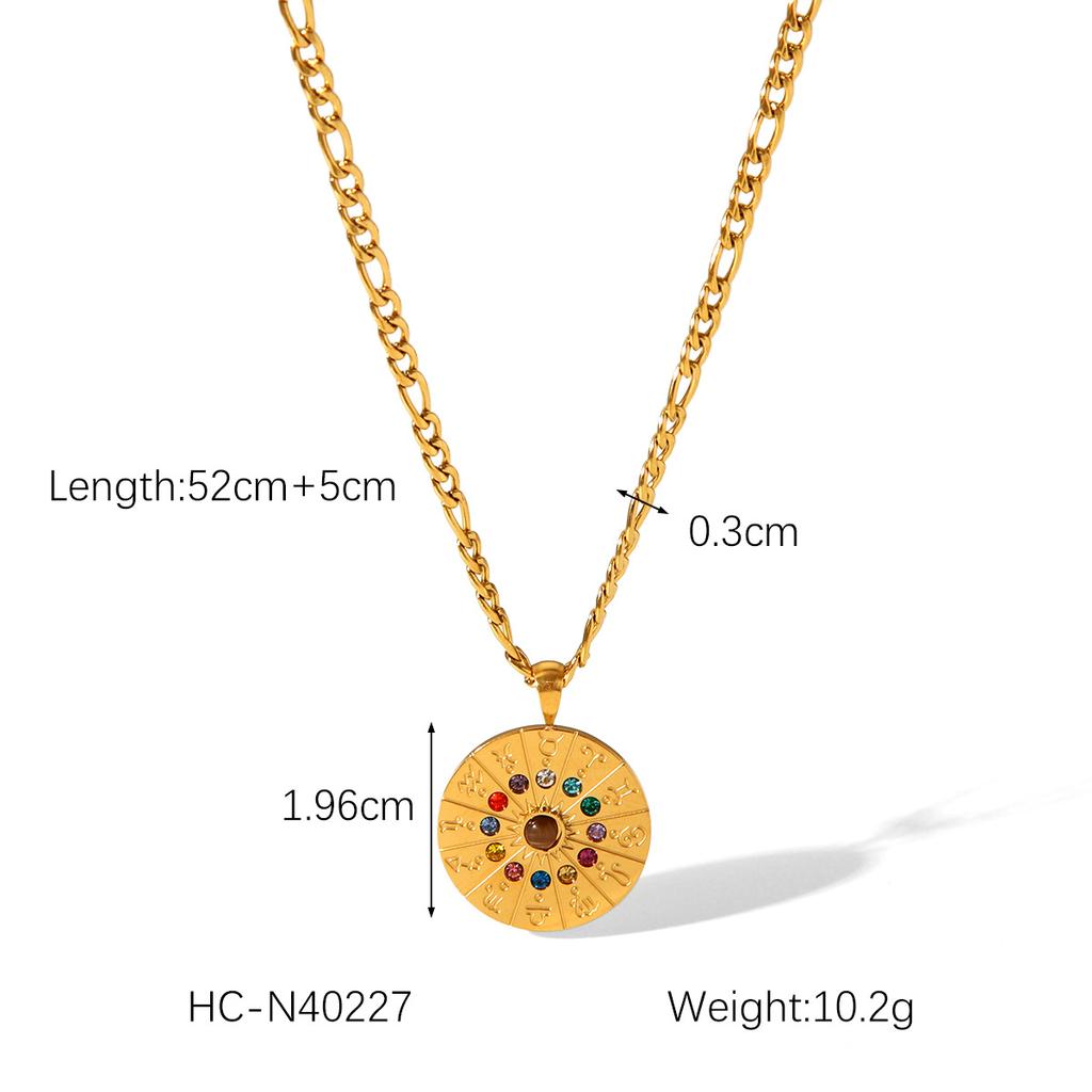 Zodiac Sign Pendant Necklace With Crystal Accents Stylish Layering Chain For Women Minimalist Jewelry Gift