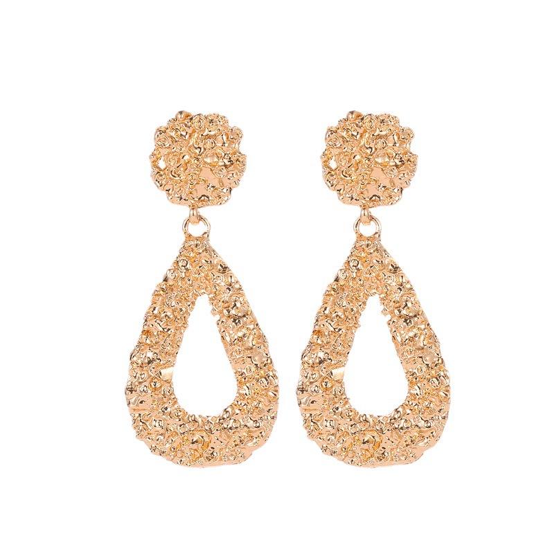 

Геометрические матовые серьги-капли - Европейский и американский холодный стиль с преувеличенным рельефным дизайном