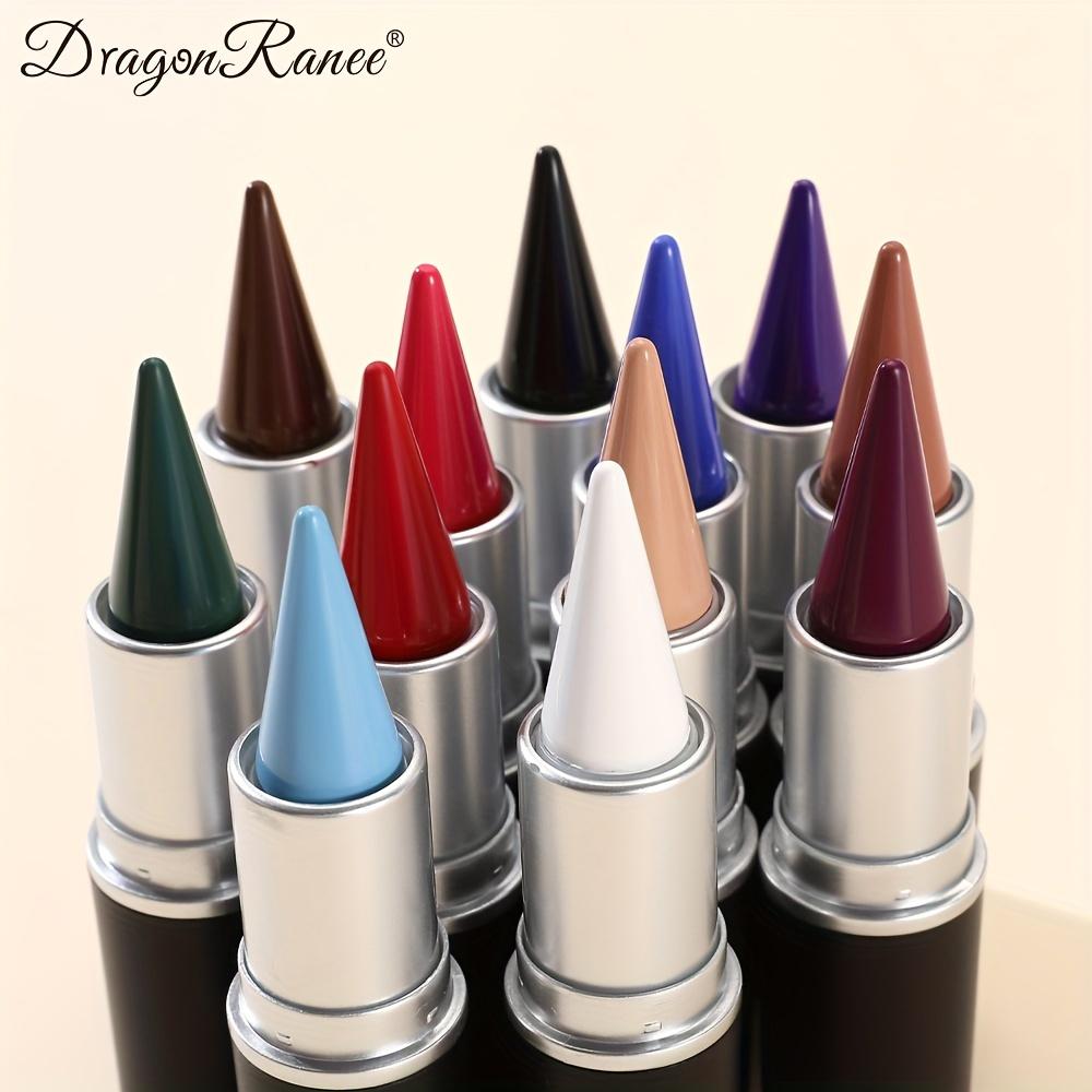 Eyeliner coloré longue tenue, 12 couleurs, imperméable, anti-taches, en noir, blanc, bleu, violet, vert, polyvalent pour le contour des lèvres et le maquillage des yeux