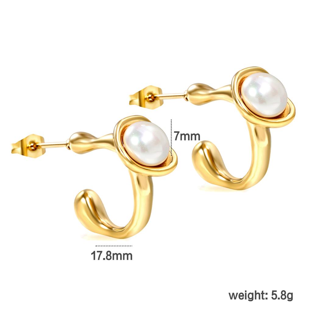 Elegant Baroque White Pearl Earrings Fashionable High-End Pearl Jewelry