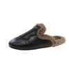 Soft leather version~ Baotou half slippers women wear flat-soled Muller shoes 2025 autumn new one-pedal lazy shoes