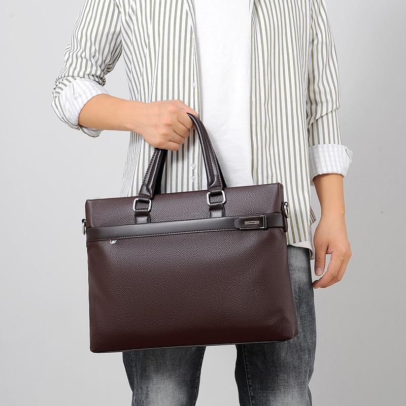 Men's Bag New Business Commuter Briefcase Laptop Bag Men's Horizontal Shoulder Messenger Bag